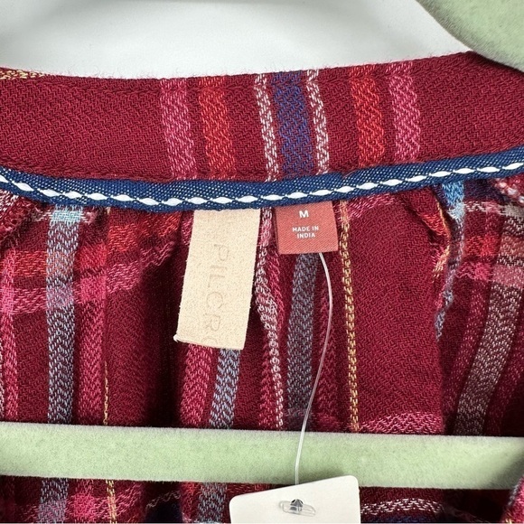 NEW Anthropologie Pilcro Plaid Button Up Blouse Size Medium Wool Blend - Picture 4 of 6